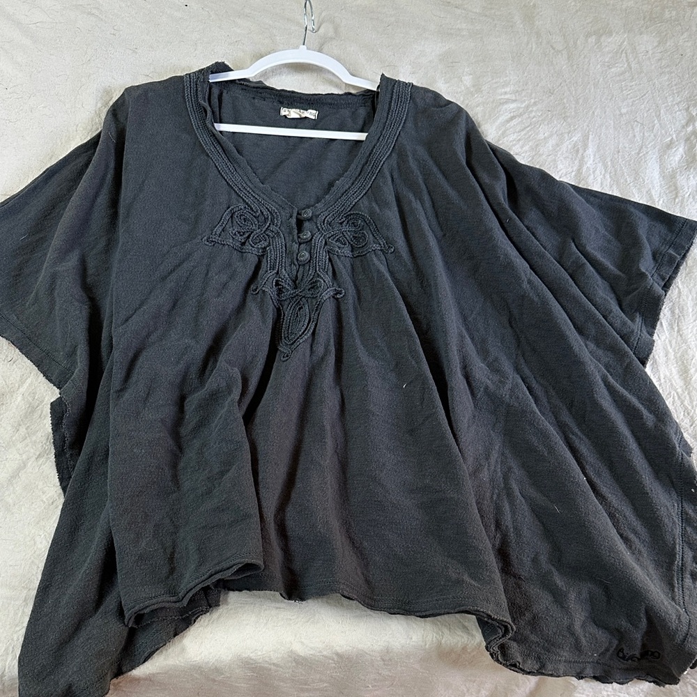 Billabong Charcoal Embroidered Blouse